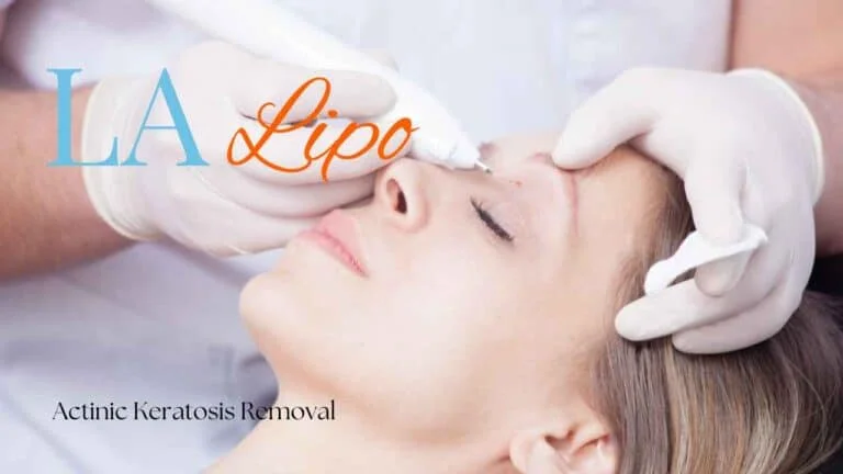 Woman receiving Actinic Keratosis Removal Treatment Reading