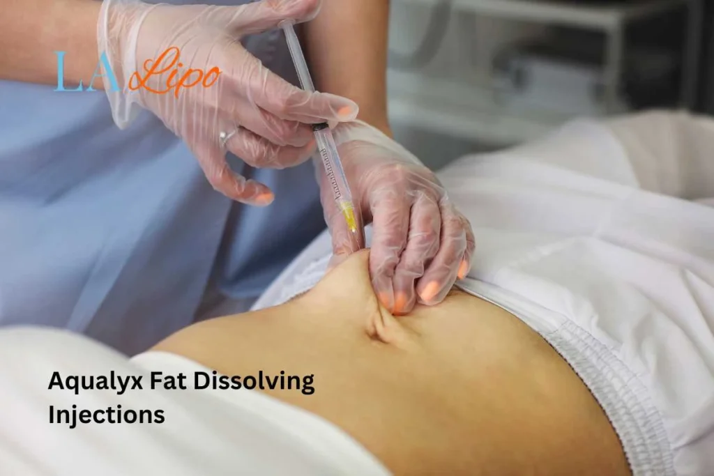 woman having fat dissolving injections Reading in the stomach