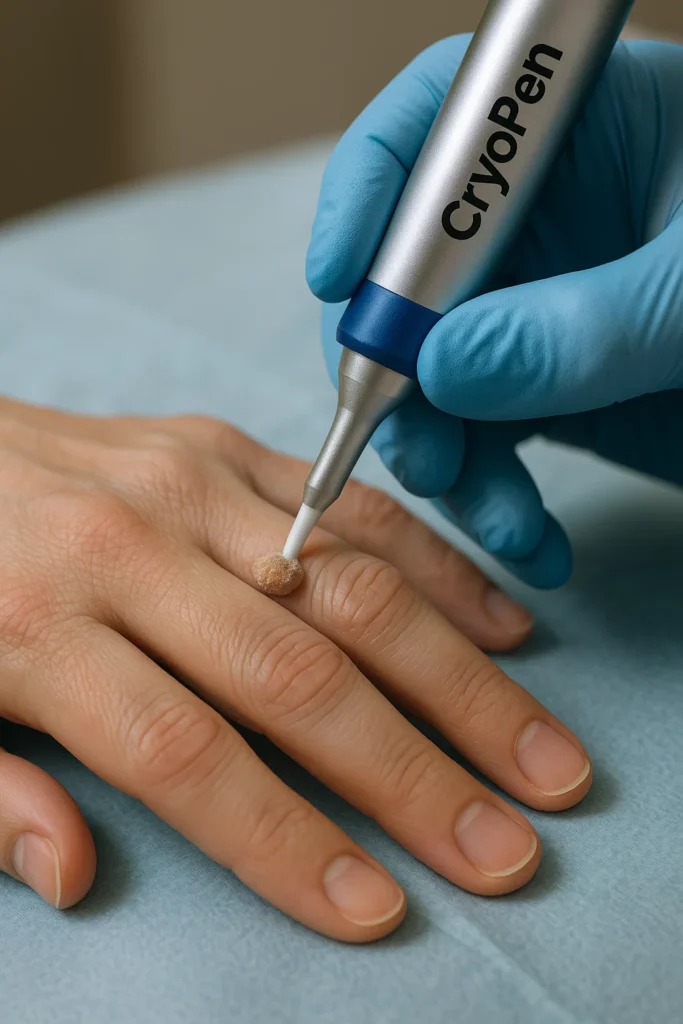 example of cryopen wart removal Reading treatment on a persons finger