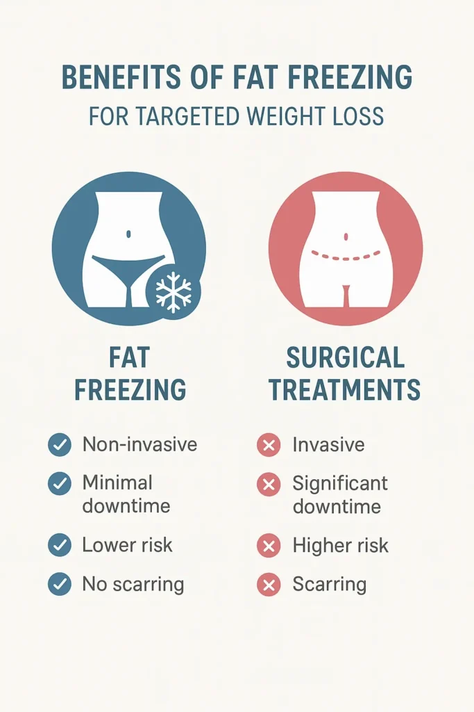 graphic showing the benefits of fat freezing Reading