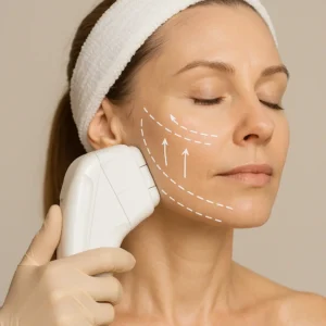 Woman having HI-FU to reduce wrinkles call LA LIPO Reading Now!