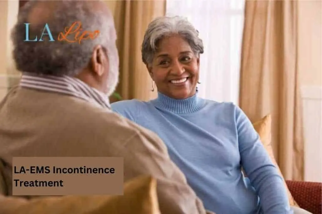 Couple sat smiling at each other - LA-EMS treatment Reading